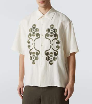 Reflection embroidered bowling shirt | Commas