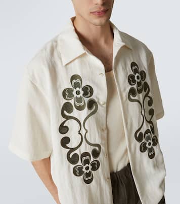 Reflection embroidered bowling shirt | Commas