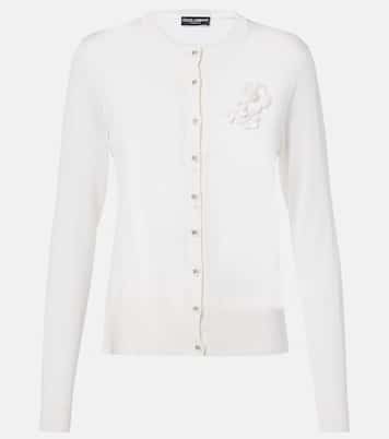 Floral-appliqué silk cardigan | Dolce&Gabbana