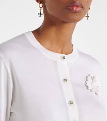 Floral-appliqué silk cardigan | Dolce&Gabbana