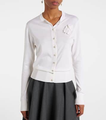 Floral-appliqué silk cardigan | Dolce&Gabbana