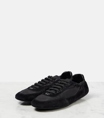 Collapse Re-Nylon suede-trimmed sneakers | Prada