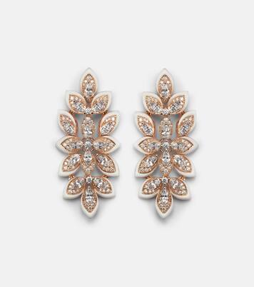 Boucles d'oreilles Lotus en or rose 18 ct (750/1000) et diamants | Kamyen