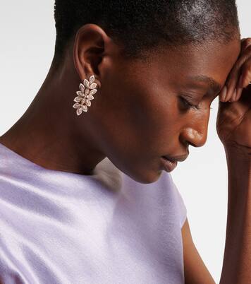 Boucles d'oreilles Lotus en or rose 18 ct (750/1000) et diamants | Kamyen