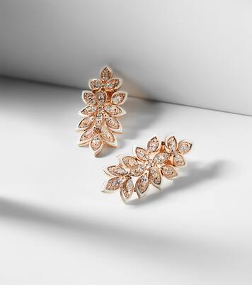 Boucles d'oreilles Lotus en or rose 18 ct (750/1000) et diamants | Kamyen