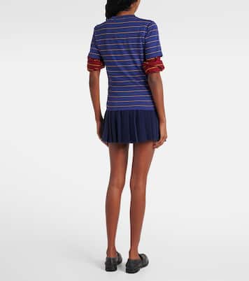 Striped cotton jersey T-shirt | Miu Miu