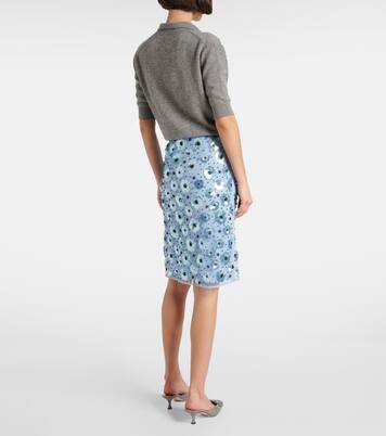 Mini-jupe à taille haute et à fleurs  | Rotate