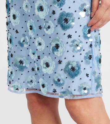 Mini-jupe à taille haute et à fleurs  | Rotate