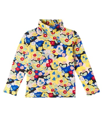 Floral cotton-blend turtleneck top | Mini Rodini