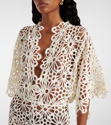 Crochet cotton-blend minidress | Norma Kamali