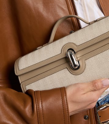 Slim Symmetry leather-trimmed tote bag | Savette