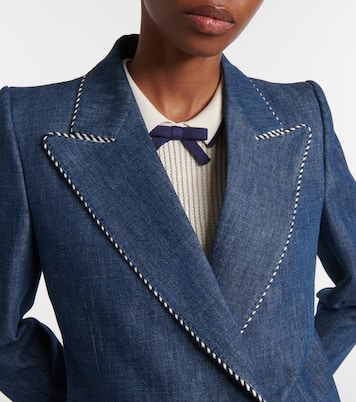 Double-breasted chambray blazer | Valentino