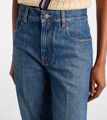 Embellished mid-rise straight jeans | Valentino