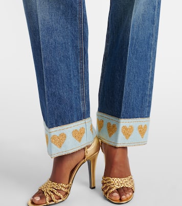 Embellished mid-rise straight jeans | Valentino