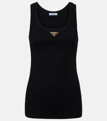 Ribbed-knit cotton jersey tank top | Prada
