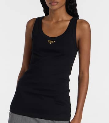 Ribbed-knit cotton jersey tank top | Prada