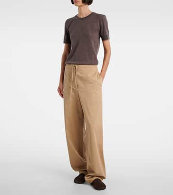 Mende cotton and cashmere wide-leg pants  | The Row