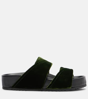 Sandali in velluto con pelle | Dries Van Noten