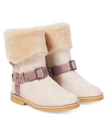 Stiefel aus Veloursleder mit Shearling | PèPè