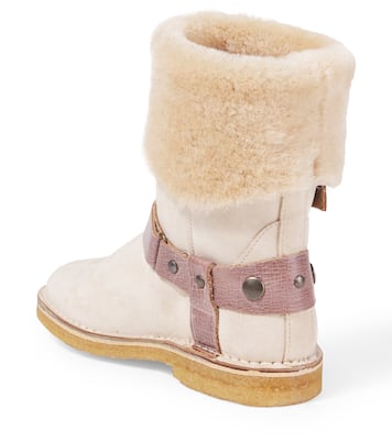 Stiefel aus Veloursleder mit Shearling | PèPè