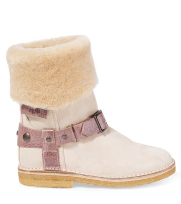 Stiefel aus Veloursleder mit Shearling | PèPè