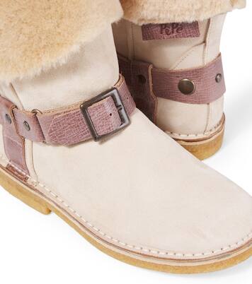 Stiefel aus Veloursleder mit Shearling | PèPè