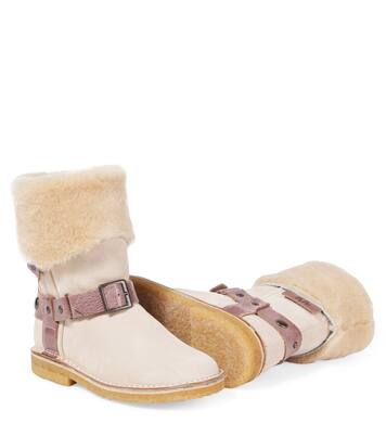 Stiefel aus Veloursleder mit Shearling | PèPè