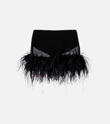 Sheer feather-trimmed miniskirt | The Attico