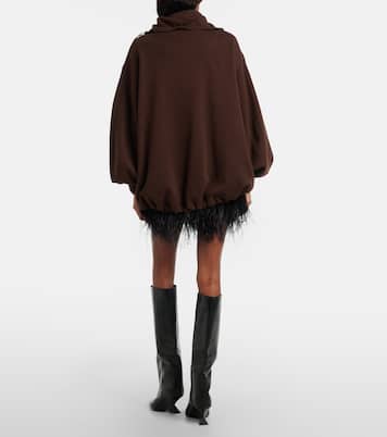 Sheer feather-trimmed miniskirt | The Attico