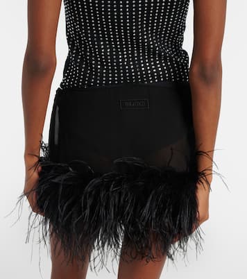 Sheer feather-trimmed miniskirt | The Attico