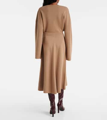 Jupe midi en laine et cachemire | Jardin des Orangers