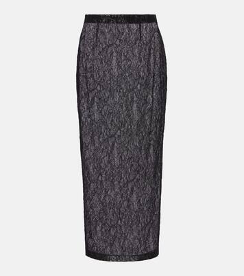 Floral lace midi skirt | Wardrobe.NYC