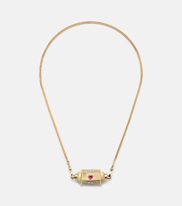 Love You 18kt gold (750/1000) locket necklace with diamond and ruby | Marie Lichtenberg