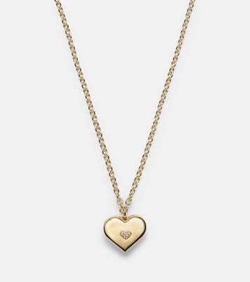 Wallpaper Heart 14kt gold pendant necklace with diamonds | Sydney Evan