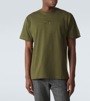 T-shirt in jersey di cotone Interlocking G | Gucci