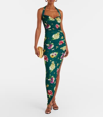 Cayla asymmetric ruched midi dress | Norma Kamali