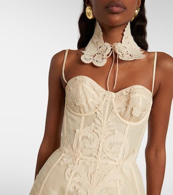 Rebellion linen and silk bustier dress | Zimmermann