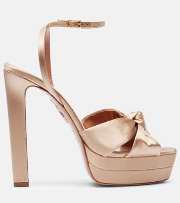 Cupid 130 satin platform sandals | Aquazzura