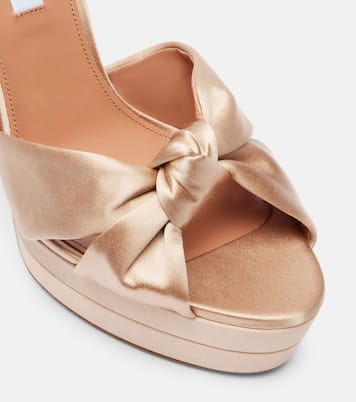 Cupid 130 satin platform sandals | Aquazzura