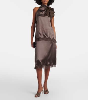 Crystal Lover embellished tulle mules | Aquazzura