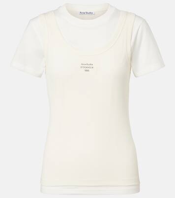 Layered logo cotton-blend T-shirt | Acne Studios