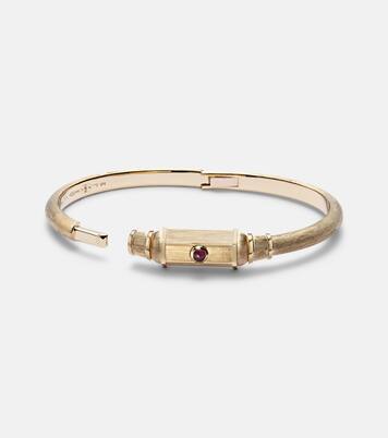 Baby 18kt gold (750/1000) locket bangle with ruby | Marie Lichtenberg