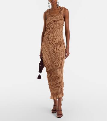 Ruched ruffled cotton maxi dress | Magda Butrym