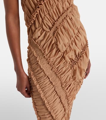 Ruched ruffled cotton maxi dress | Magda Butrym