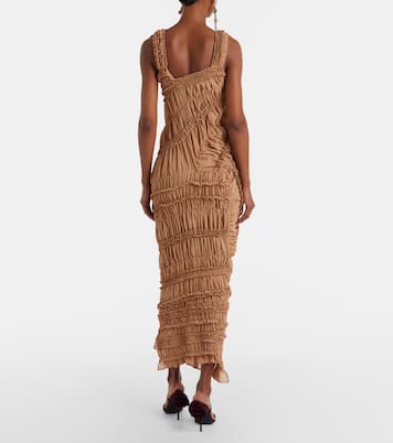 Ruched ruffled cotton maxi dress | Magda Butrym