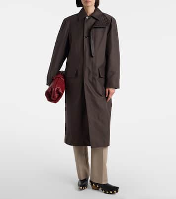 인트레치아토 레더 트리밍 트렌치 코트 | Bottega Veneta