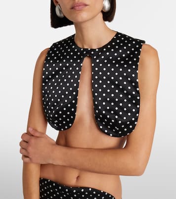 Polka-dot silk crop top | Jean Paul Gaultier