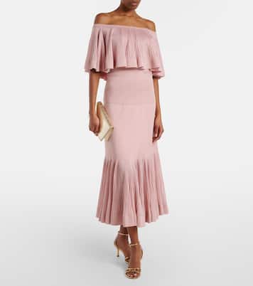 Gonna midi Luna in maglia plissé | Zimmermann