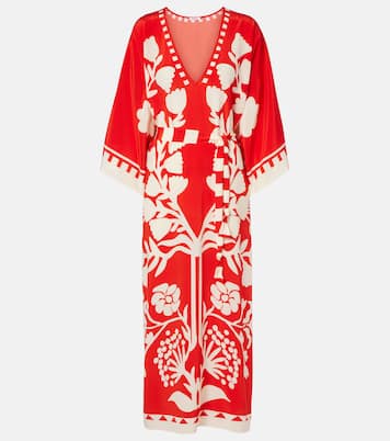 Holi belted printed silk kaftan | Eres