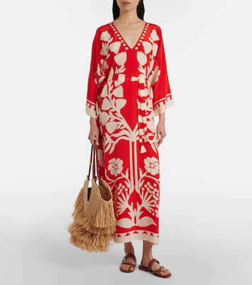Holi belted printed silk kaftan | Eres
